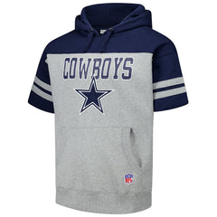 Dallas Cowboys Off Field Vintage Logo Short Sleeve Pullover Hoodie Gray | Mitchell & Ness