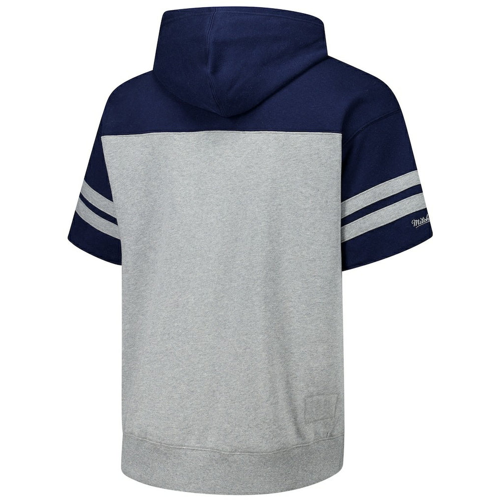 Dallas Cowboys Off Field Vintage Logo Short Sleeve Pullover Hoodie Gray | Mitchell & Ness