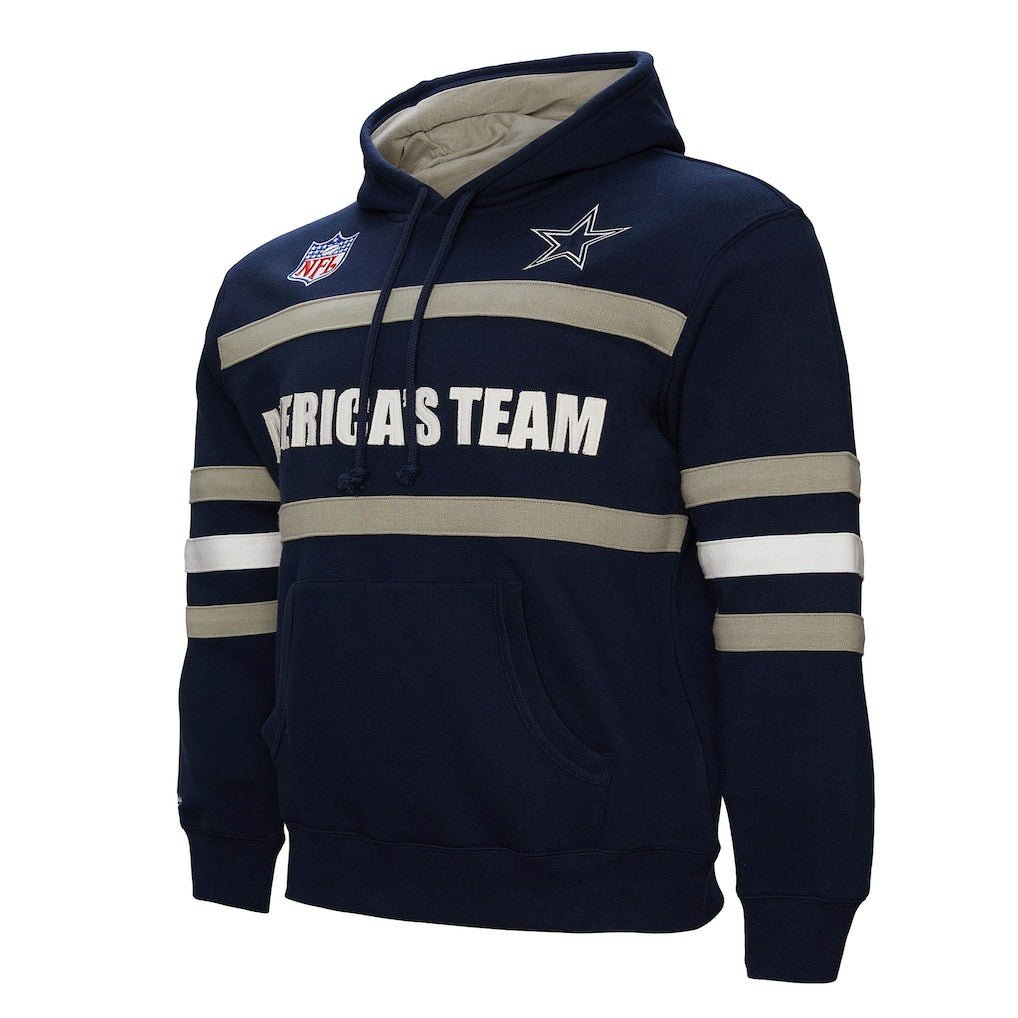 Dallas Cowboys America's Team Head Coach Pullover Hoodie Navy | Mitchell & Ness