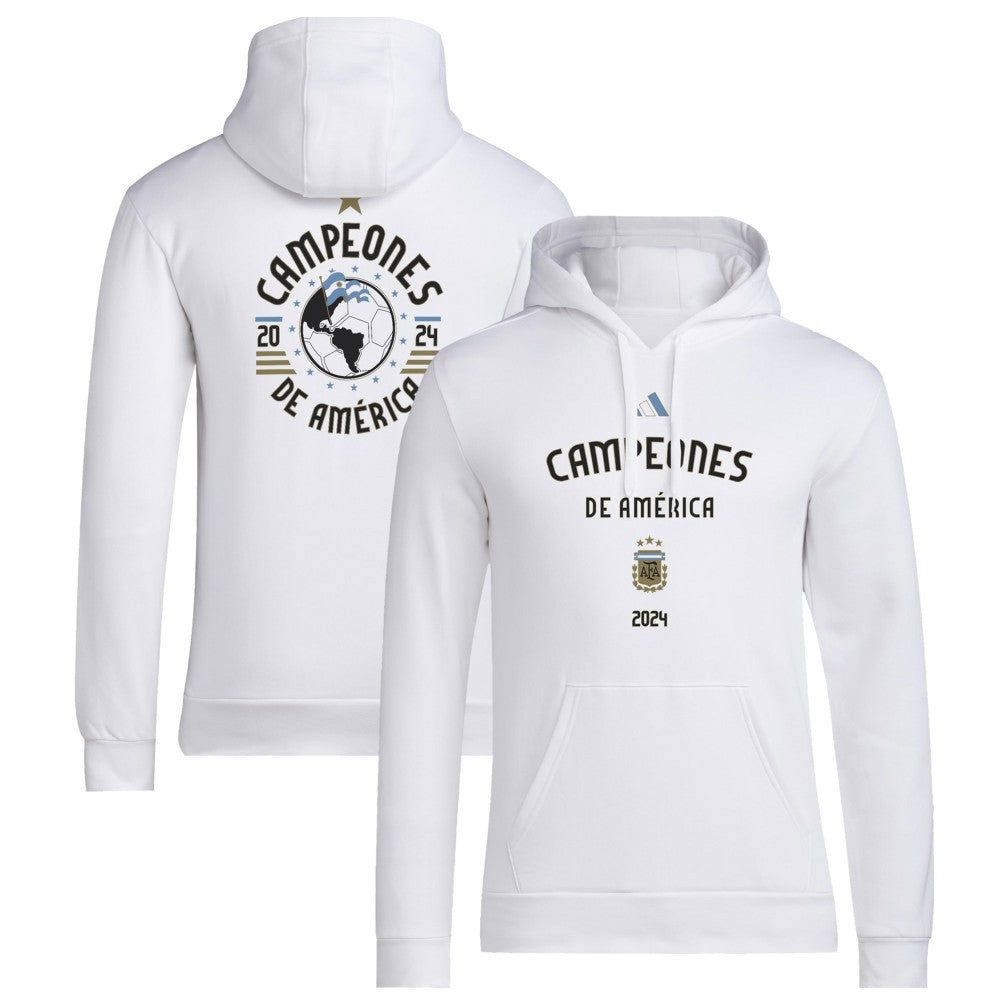 Argentina National Team 2024 Copa America Champions Pullover Hoodie White | Adidas discount