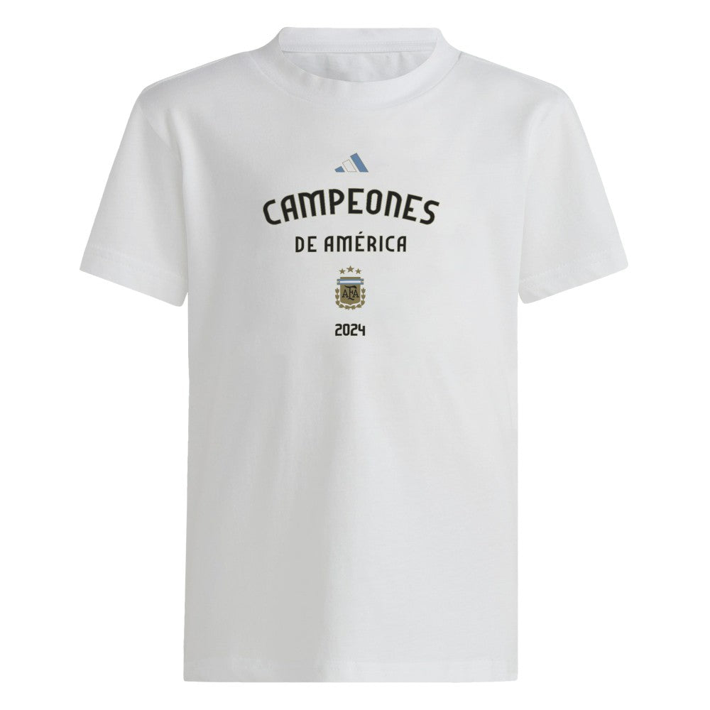 Argentina National Team Youth 2024 Copa America Champions T-Shirt White | Adidas Online