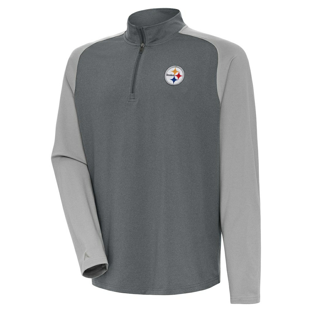 Pittsburgh Steelers Antigua Dauntless Quarter-Zip Top Heather Charcoal/Gray | NFL