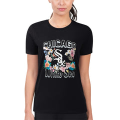 Chicago White Sox G-III 4Her by Carl Banks Women's Super-Slim Fit Lightweight Flowers Graphic T-Shirt - MLB