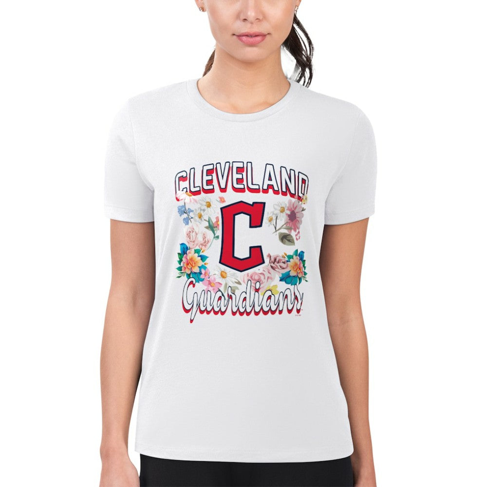 Cleveland Guardians G-III 4Her by Carl Banks Women's Super-Slim Fit Lightweight Flowers Graphic T-Shirt - MLB