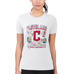Cleveland Guardians G-III 4Her by Carl Banks Women's Super-Slim Fit Lightweight Flowers Graphic T-Shirt - MLB