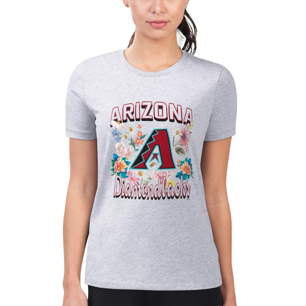 Arizona Diamondbacks G-III 4Her by Carl Banks Women's Super-Slim Fit Lightweight Flowers Graphic T-Shirt - MLB