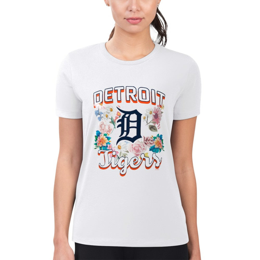 Detroit Tigers G-III 4Her by Carl Banks Women's Super-Slim Fit Lightweight Flowers Graphic T-Shirt - MLB