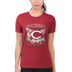 Cincinnati Reds G-III 4Her by Carl Banks Women's Super-Slim Fit Lightweight Flowers Graphic T-Shirt - MLB