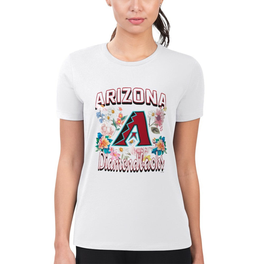 Arizona Diamondbacks G-III 4Her by Carl Banks Women's Super-Slim Fit Lightweight Flowers Graphic T-Shirt - MLB