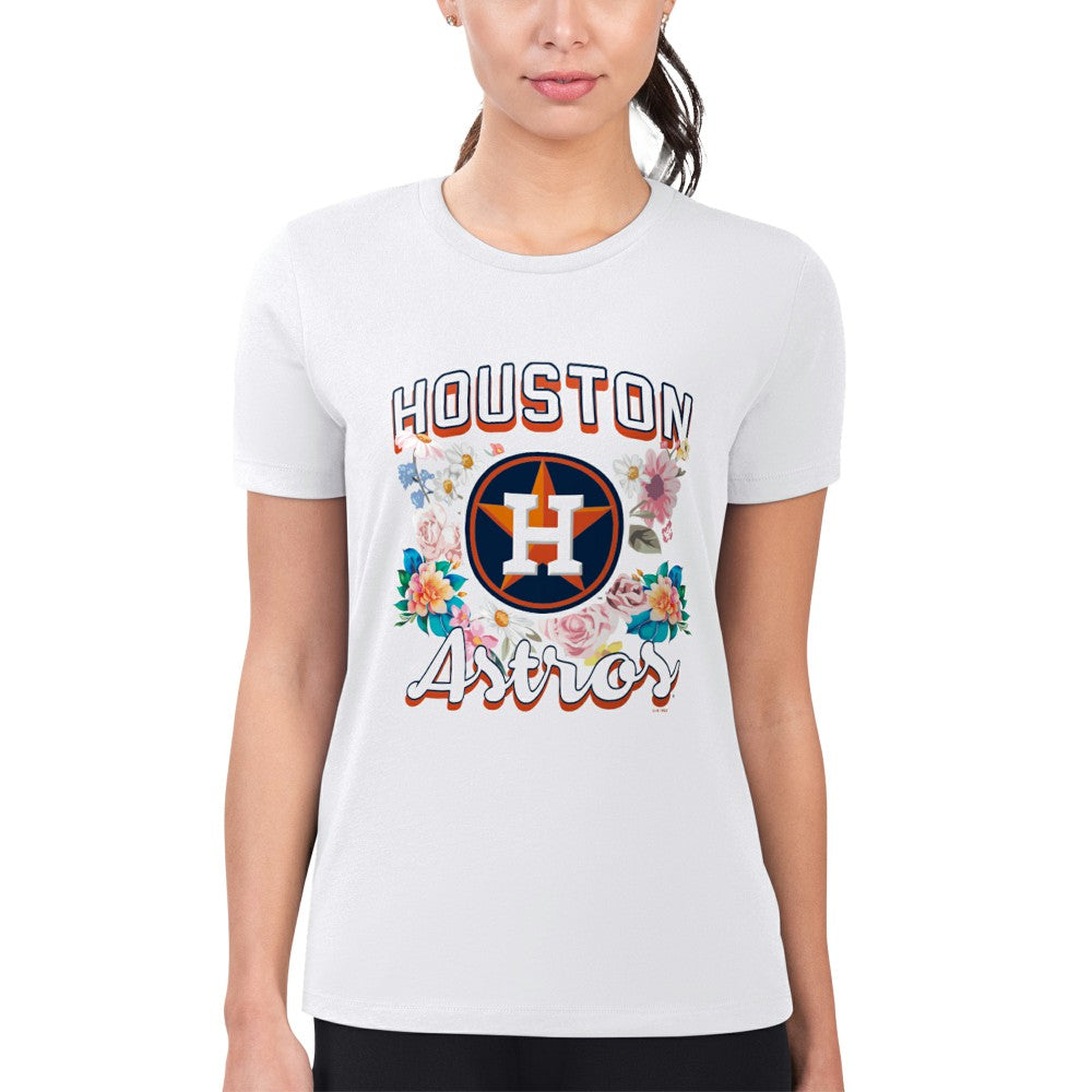 Houston Astros G-III 4Her by Carl Banks Women's Super-Slim Fit Lightweight Flowers Graphic T-Shirt - MLB