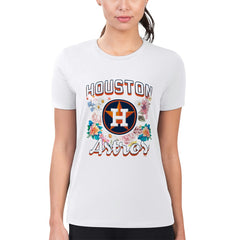 Houston Astros G-III 4Her by Carl Banks Women's Super-Slim Fit Lightweight Flowers Graphic T-Shirt - MLB