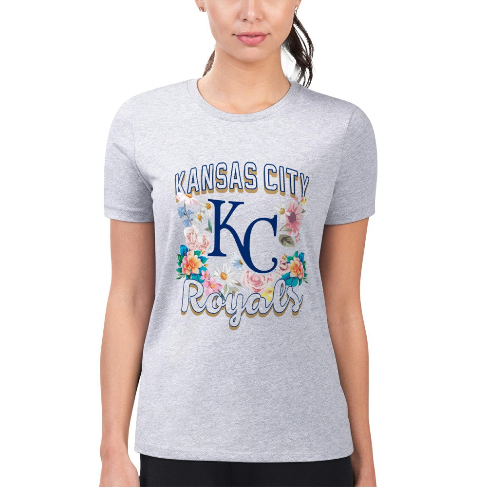 Kansas City Royals G-III 4Her by Carl Banks Women's Super-Slim Fit Lightweight Flowers Graphic T-Shirt - MLB