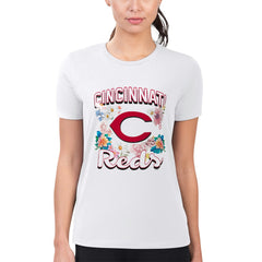 Cincinnati Reds G-III 4Her by Carl Banks Women's Super-Slim Fit Lightweight Flowers Graphic T-Shirt - MLB