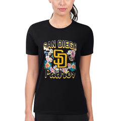 San Diego Padres G-III 4Her by Carl Banks Women's Super-Slim Fit Lightweight Flowers Graphic T-Shirt - MLB