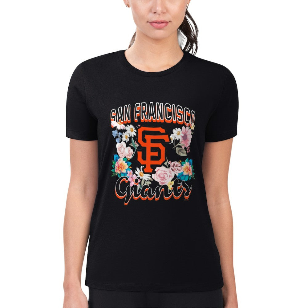 San Francisco Giants G-III 4Her by Carl Banks Women's Super-Slim Fit Lightweight Flowers Graphic T-Shirt - MLB