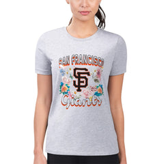 San Francisco Giants G-III 4Her by Carl Banks Women's Super-Slim Fit Lightweight Flowers Graphic T-Shirt - MLB