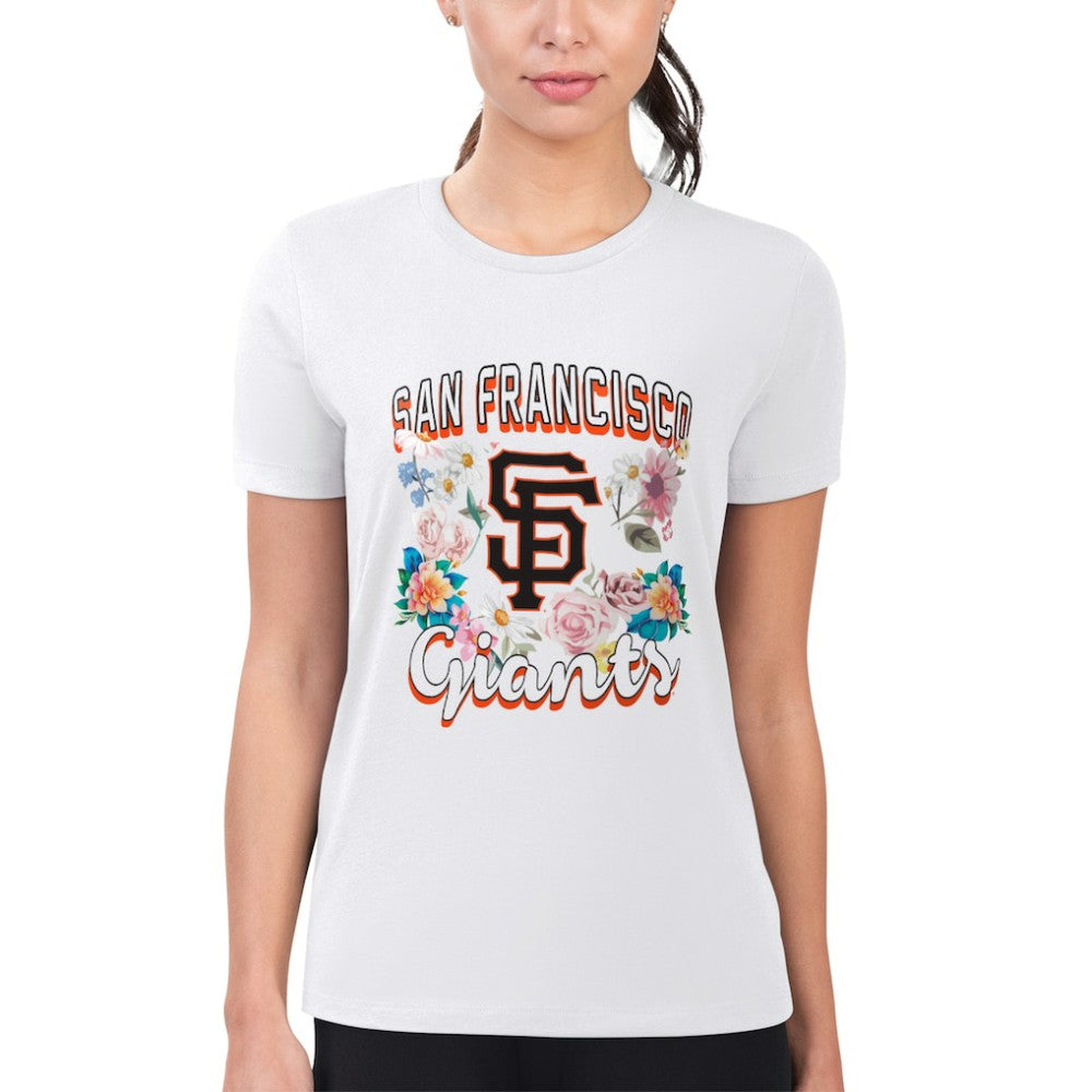 San Francisco Giants G-III 4Her by Carl Banks Women's Super-Slim Fit Lightweight Flowers Graphic T-Shirt - MLB