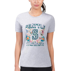 Seattle Mariners G-III 4Her by Carl Banks Women's Super-Slim Fit Lightweight Flowers Graphic T-Shirt - MLB