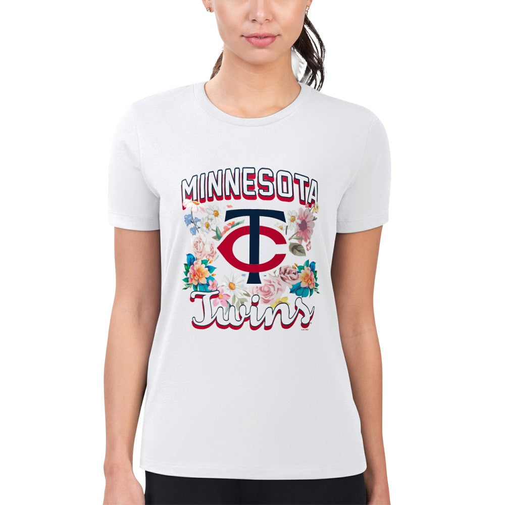 Minnesota Twins G-III 4Her by Carl Banks Women's Super-Slim Fit Lightweight Flowers Graphic T-Shirt - MLB