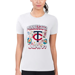 Minnesota Twins G-III 4Her by Carl Banks Women's Super-Slim Fit Lightweight Flowers Graphic T-Shirt - MLB