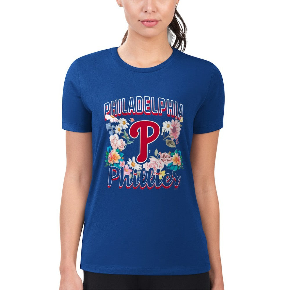 Philadelphia Phillies G-III 4Her by Carl Banks Women's Super-Slim Fit Lightweight Flowers Graphic T-Shirt - MLB