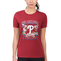 Philadelphia Phillies G-III 4Her by Carl Banks Women's Super-Slim Fit Lightweight Flowers Graphic T-Shirt - MLB