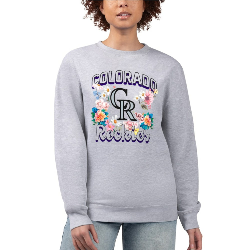 Colorado Rockies G-III 4Her by Carl Banks Women's Flowers Graphic Pullover Sweatshirt - MLB