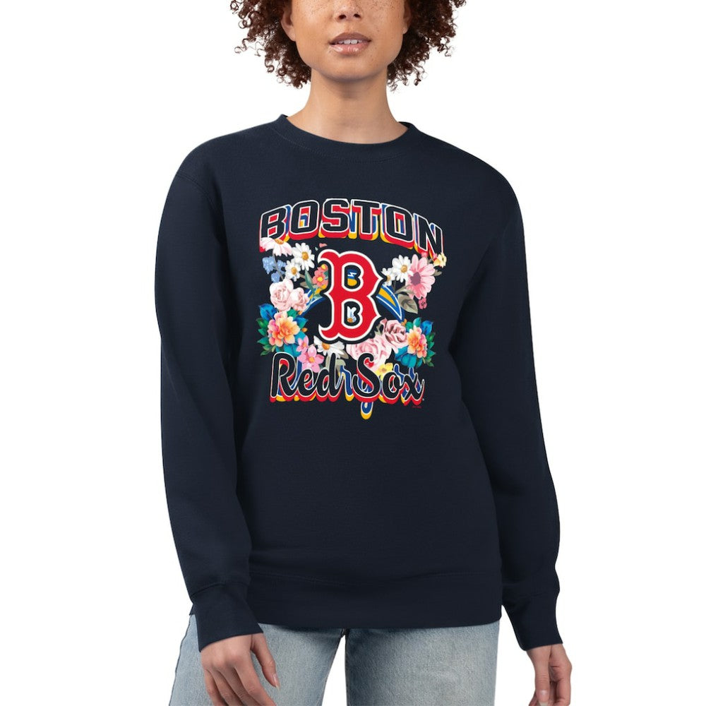Boston Red Sox G-III 4Her by Carl Banks Women's Flowers Graphic Pullover Sweatshirt - MLB