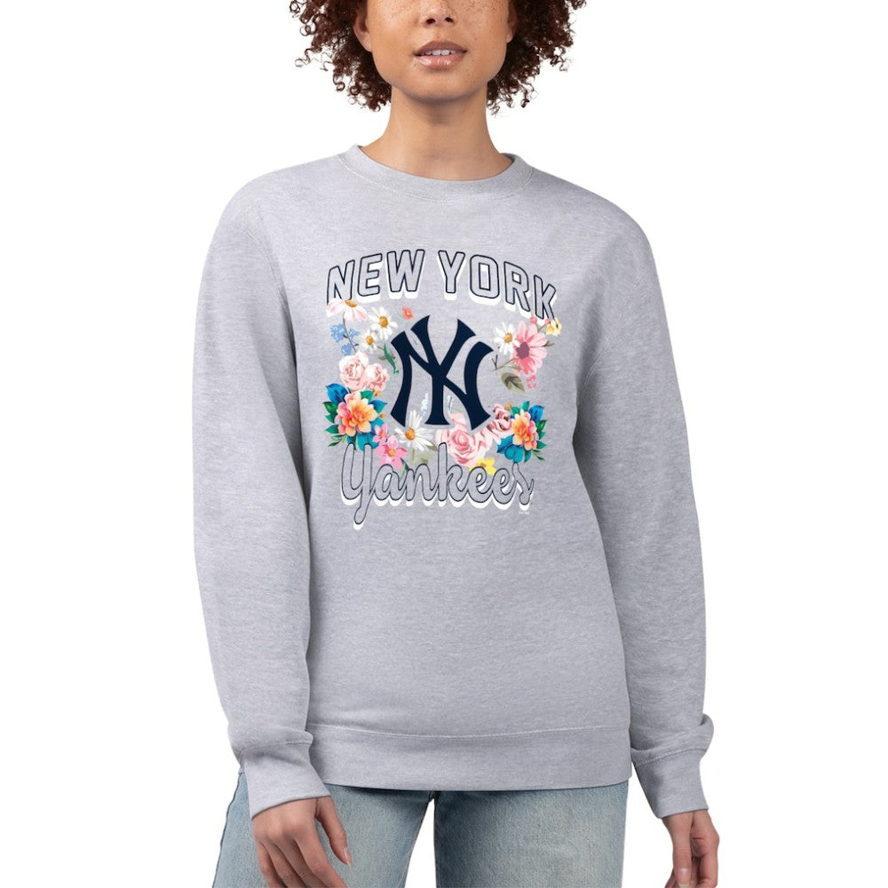 New York Yankees G-III 4Her by Carl Banks Women's Flowers Graphic Pullover Sweatshirt - MLB