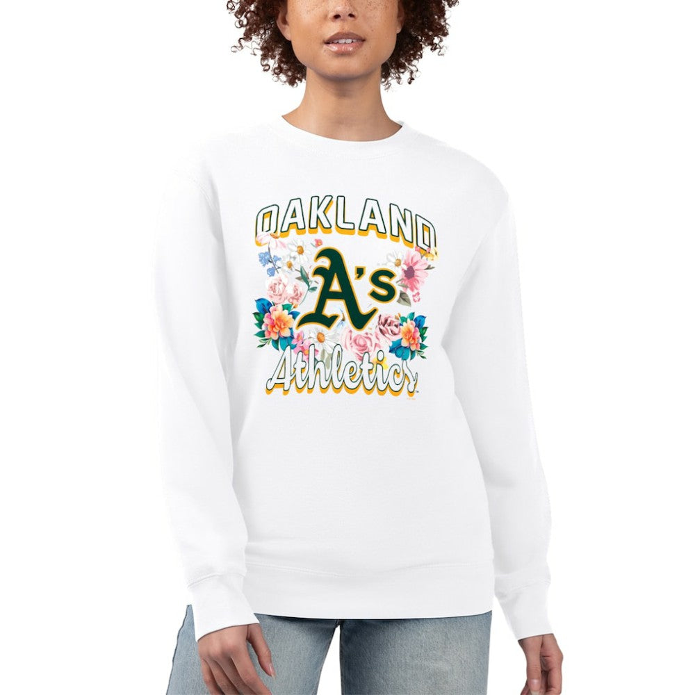 Athletics G-III 4Her by Carl Banks Women's Flowers Graphic Pullover Sweatshirt - MLB