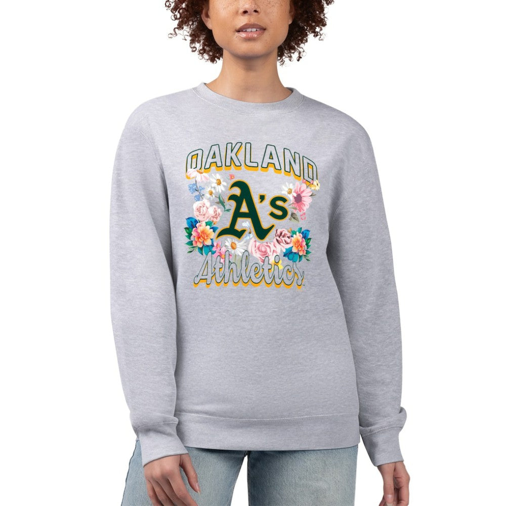Oakland Athletics G-III 4Her by Carl Banks Women's Flowers Graphic Pullover Sweatshirt - MLB