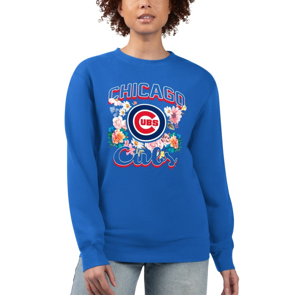 Chicago Cubs G-III 4Her by Carl Banks Women's Flowers Graphic Pullover Sweatshirt - MLB