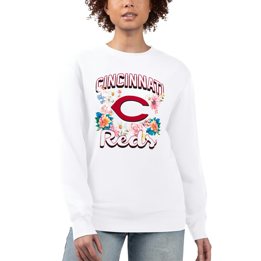 Cincinnati Reds G-III 4Her by Carl Banks Women's Flowers Graphic Pullover Sweatshirt - MLB
