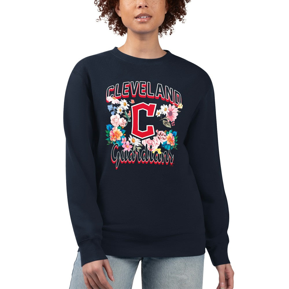 Cleveland Guardians G-III 4Her by Carl Banks Women's Flowers Graphic Pullover Sweatshirt - MLB