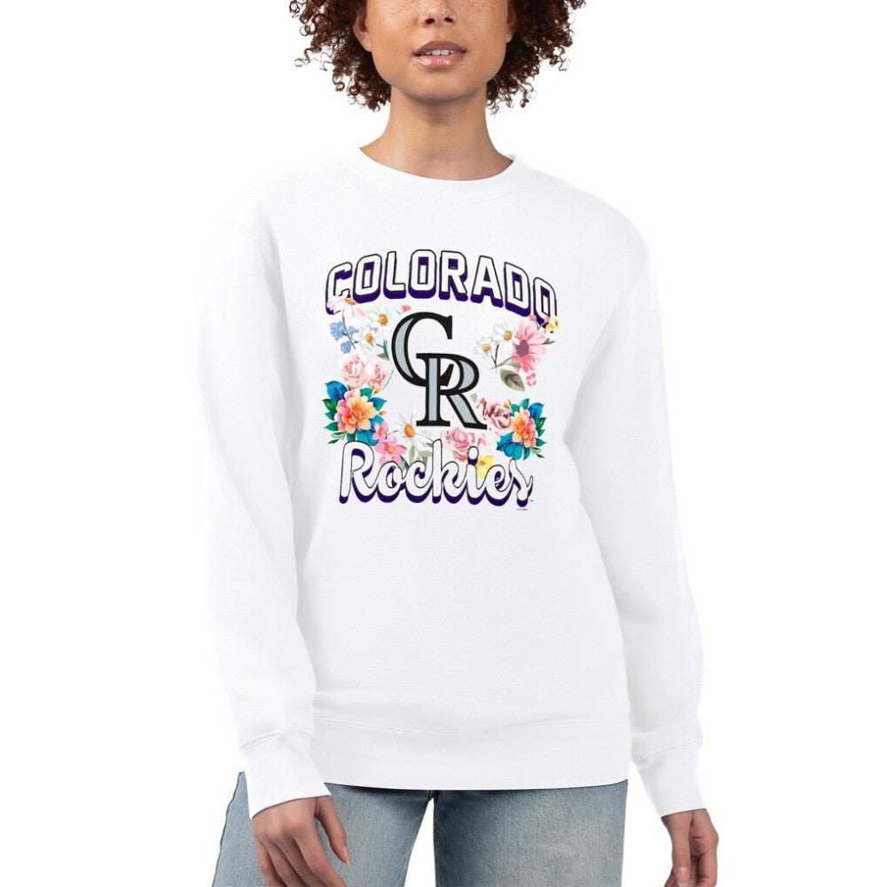 Colorado Rockies G-III 4Her by Carl Banks Women's Flowers Graphic Pullover Sweatshirt - MLB