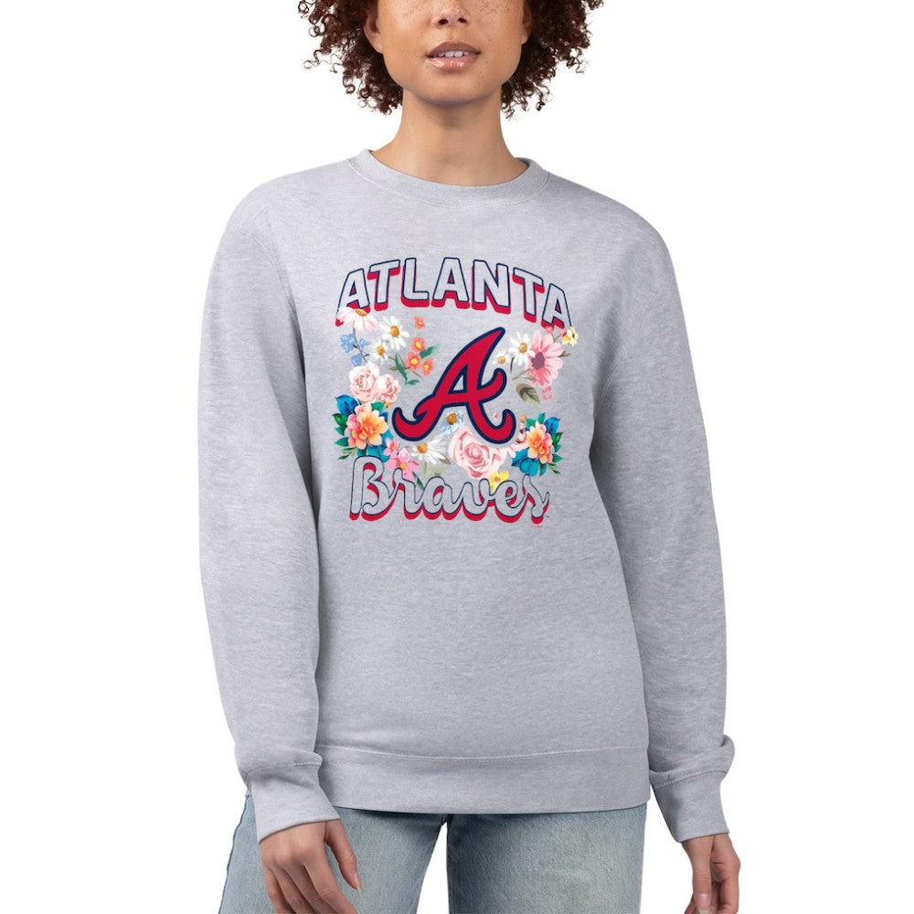 Atlanta Braves G-III 4Her by Carl Banks Women's Flowers Graphic Pullover Sweatshirt - MLB