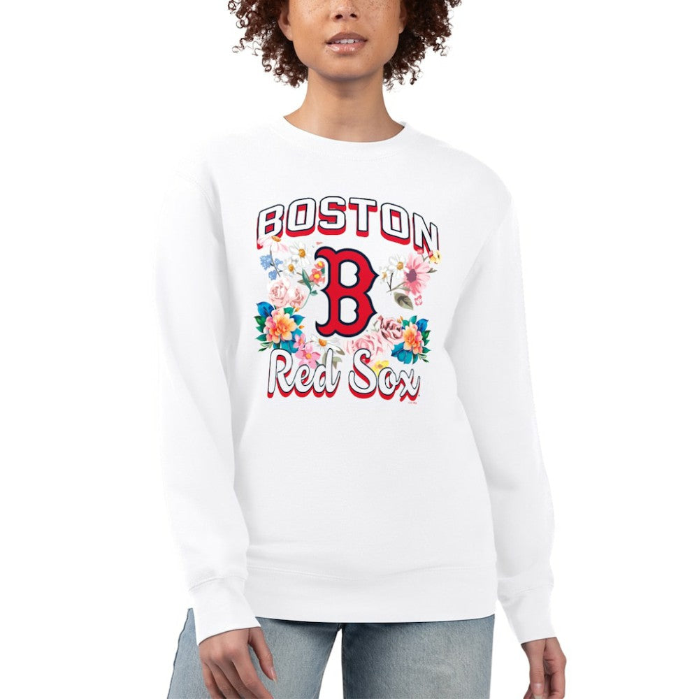 Boston Red Sox G-III 4Her by Carl Banks Women's Flowers Graphic Pullover Sweatshirt - MLB