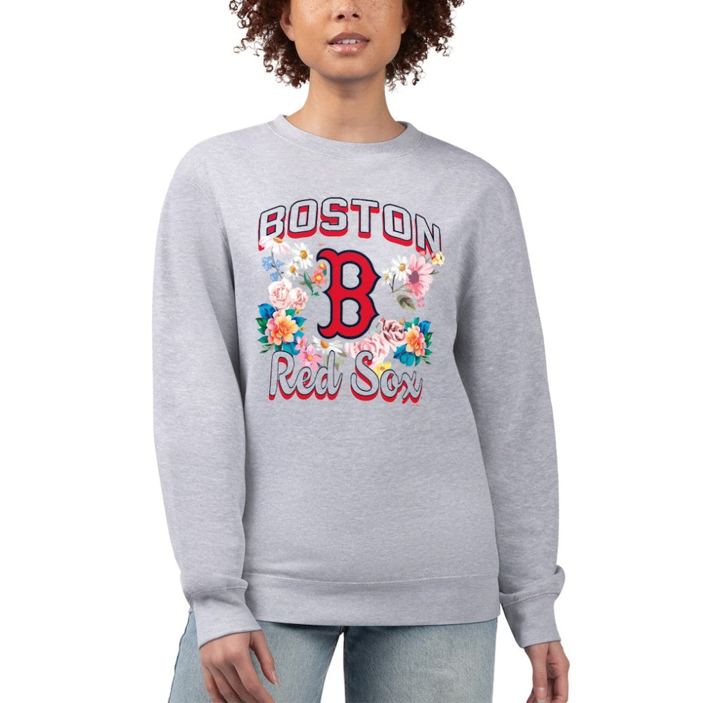 Boston Red Sox G-III 4Her by Carl Banks Women's Flowers Graphic Pullover Sweatshirt - MLB
