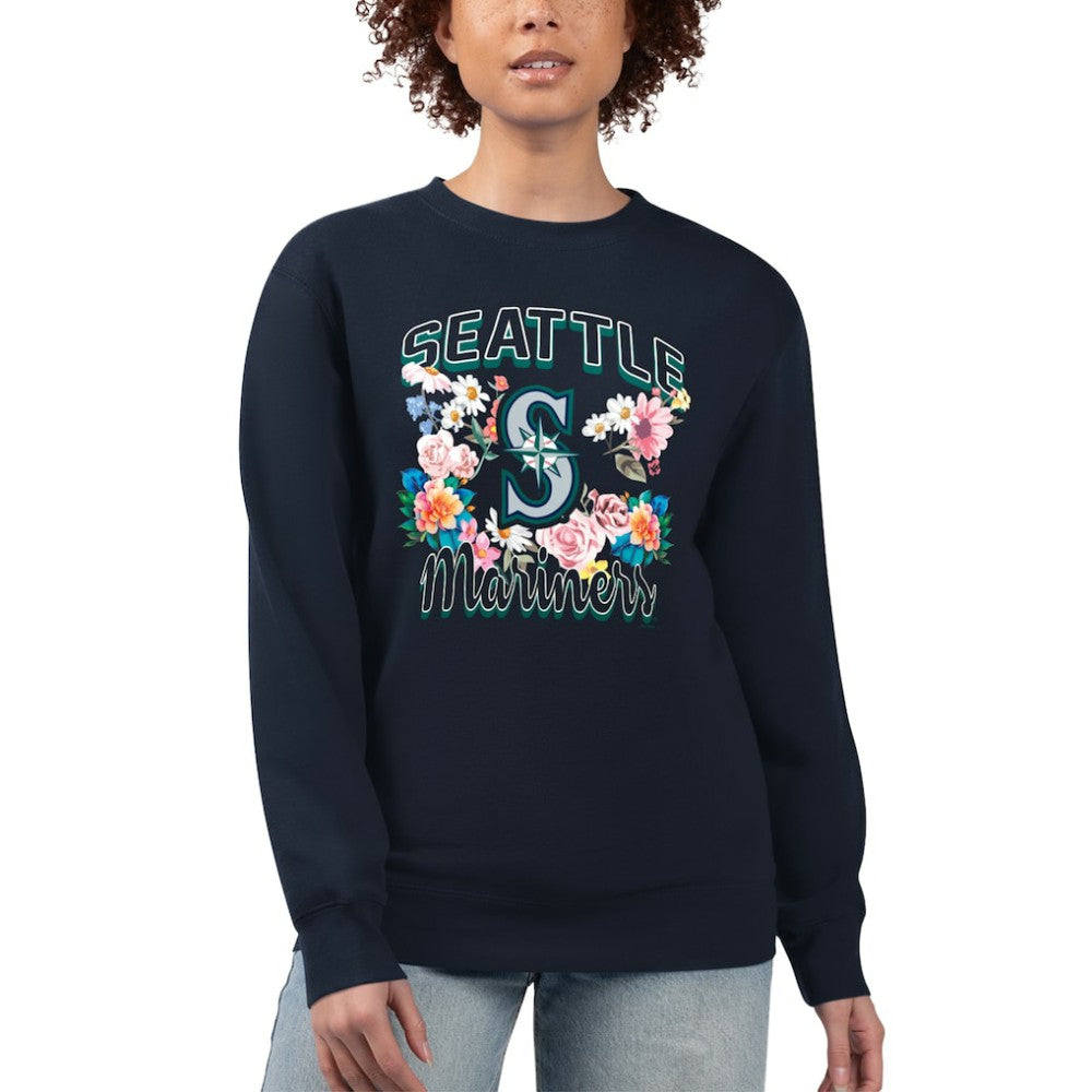 Seattle Mariners G-III 4Her by Carl Banks Women's Flowers Graphic Pullover Sweatshirt - MLB