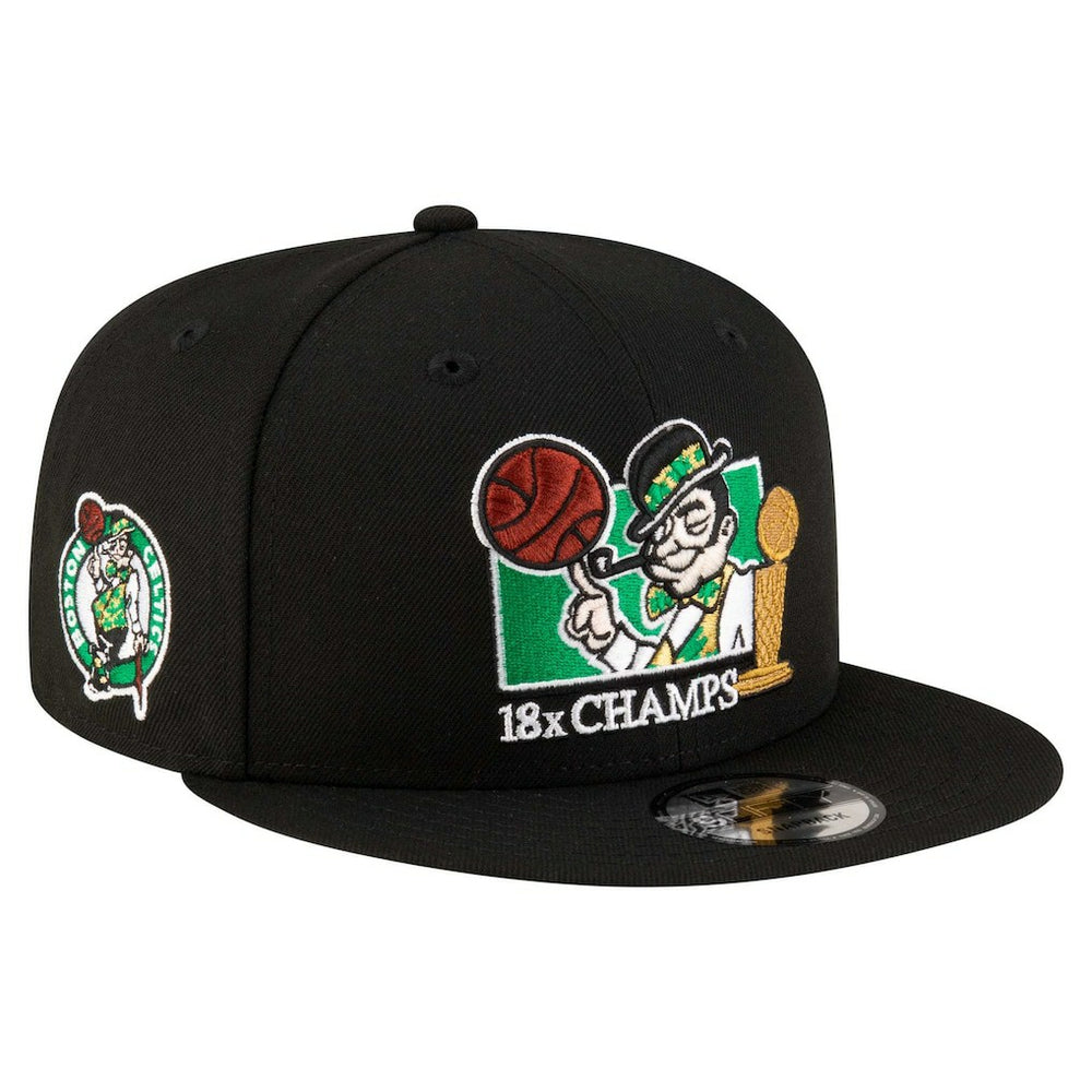 Boston Celtics Lucky 18x Champs 9FIFTY Snapback Hat Black - NBA