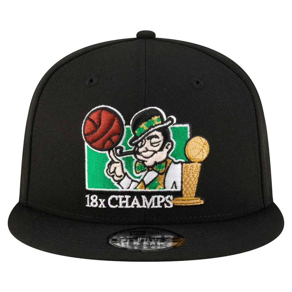 Boston Celtics Lucky 18x Champs 9FIFTY Snapback Hat Black - NBA