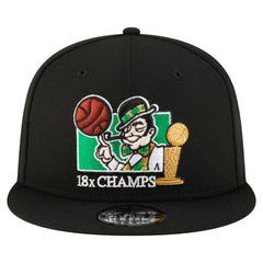 Boston Celtics Lucky 18x Champs 9FIFTY Snapback Hat Black - NBA