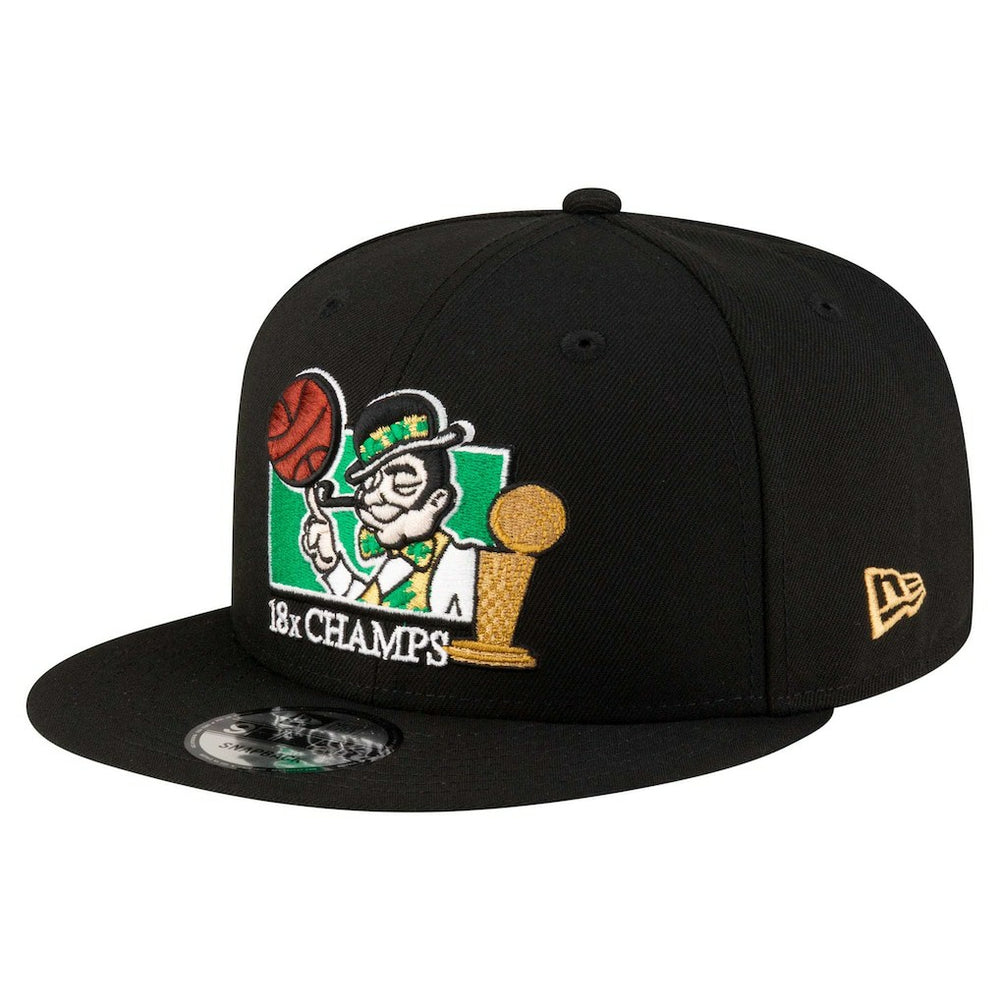 Boston Celtics Lucky 18x Champs 9FIFTY Snapback Hat Black - NBA