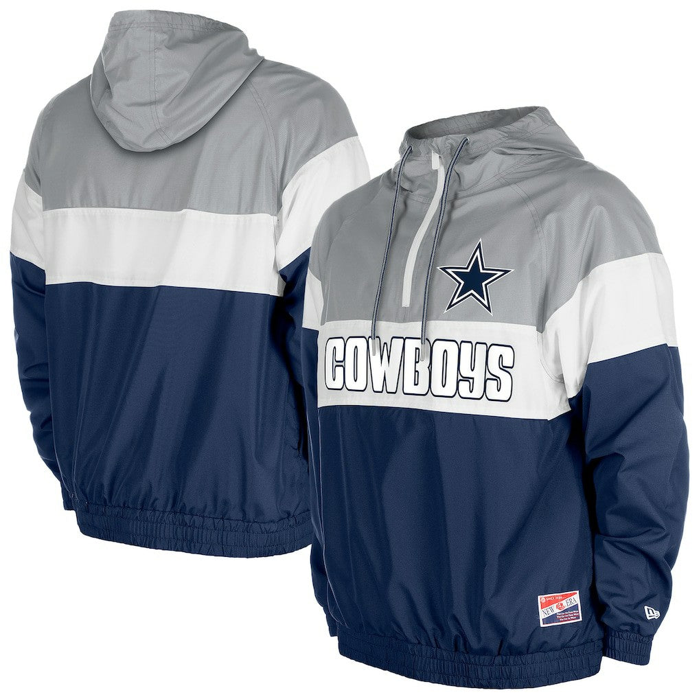 Dallas Cowboys New Era Pullover Quarter-Zip Hoodie Jacket Navy | NFL