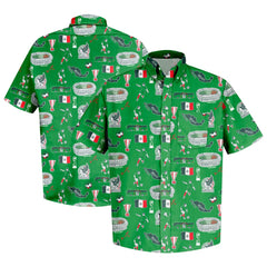 Mexico National Team Vive La Fete Impressions Artwork Button-Down Shirt Green - FIFA World CUP