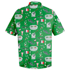 Mexico National Team Vive La Fete Impressions Artwork Button-Down Shirt Green - FIFA World CUP