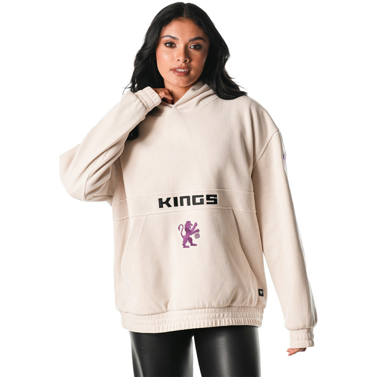 Sacramento Kings The Wild Collective Unisex Corduroy Tri-Blend Pullover Hoodie Cream - NBA