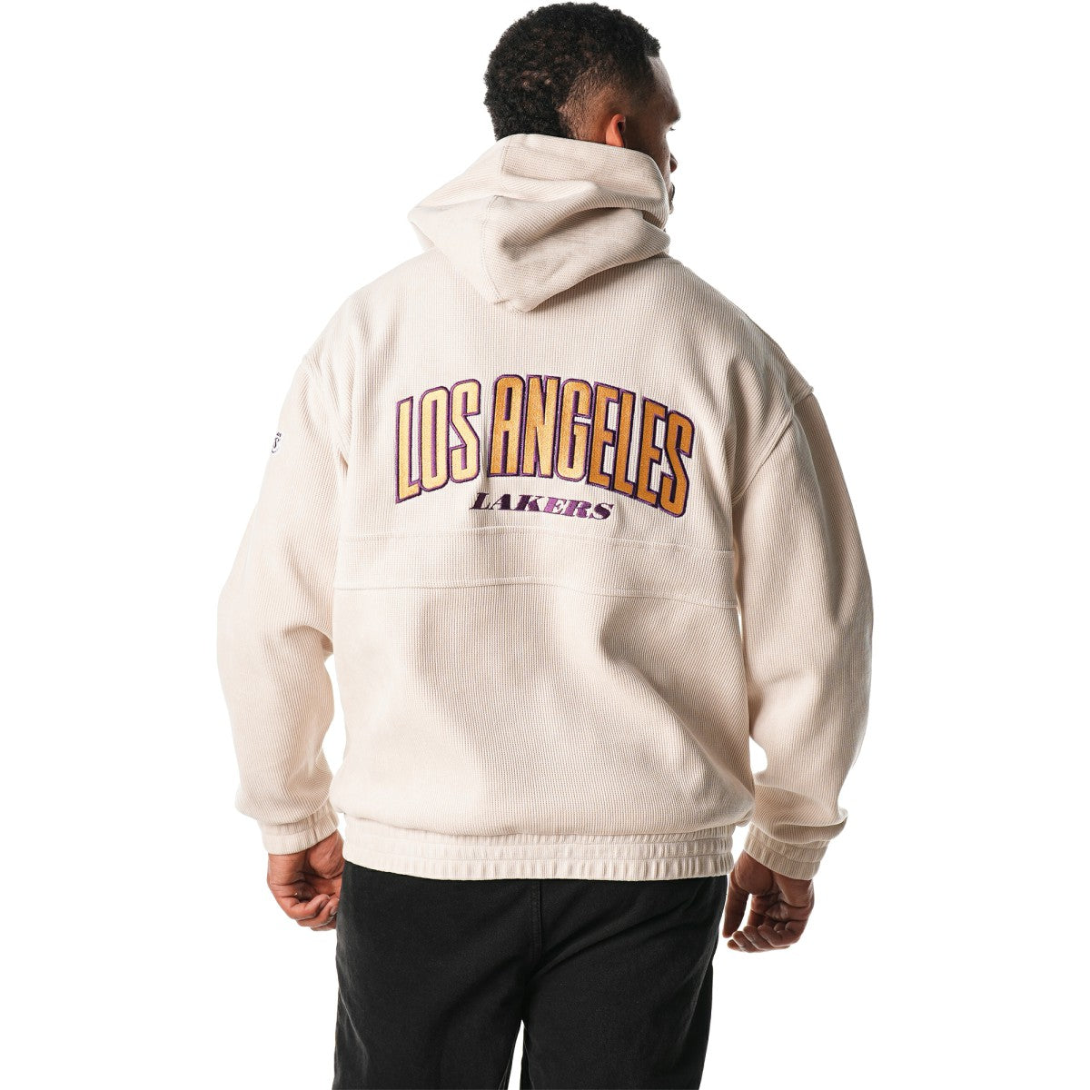 Los Angeles Lakers The Wild Collective Unisex Corduroy Tri-Blend Pullover Hoodie Cream - NBA