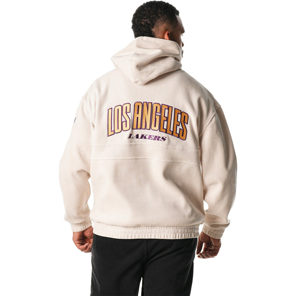 Los Angeles Lakers The Wild Collective Unisex Corduroy Tri-Blend Pullover Hoodie Cream - NBA