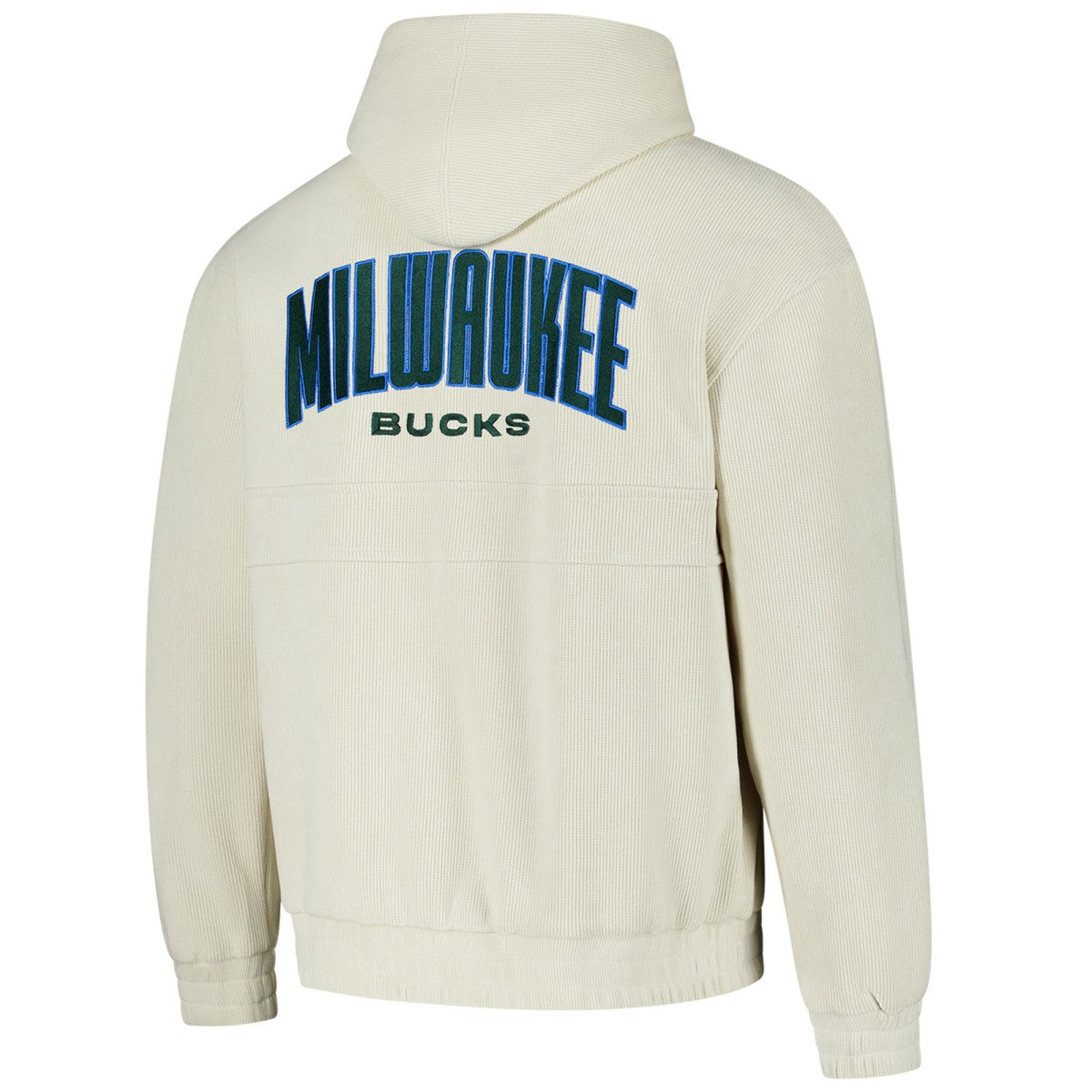 Milwaukee Bucks The Wild Collective Unisex Corduroy Tri-Blend Pullover Hoodie Cream - NBA